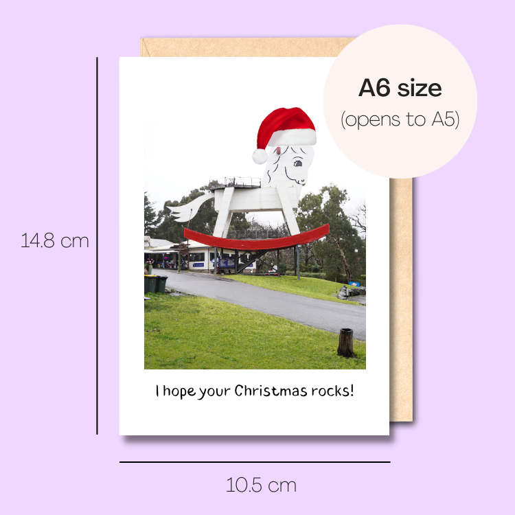 Example showing the size of the card. 14.8cm high x 10.5cm wide