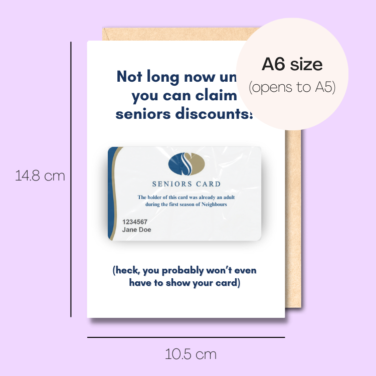 Dimensions of this card are A6, opening to A5.