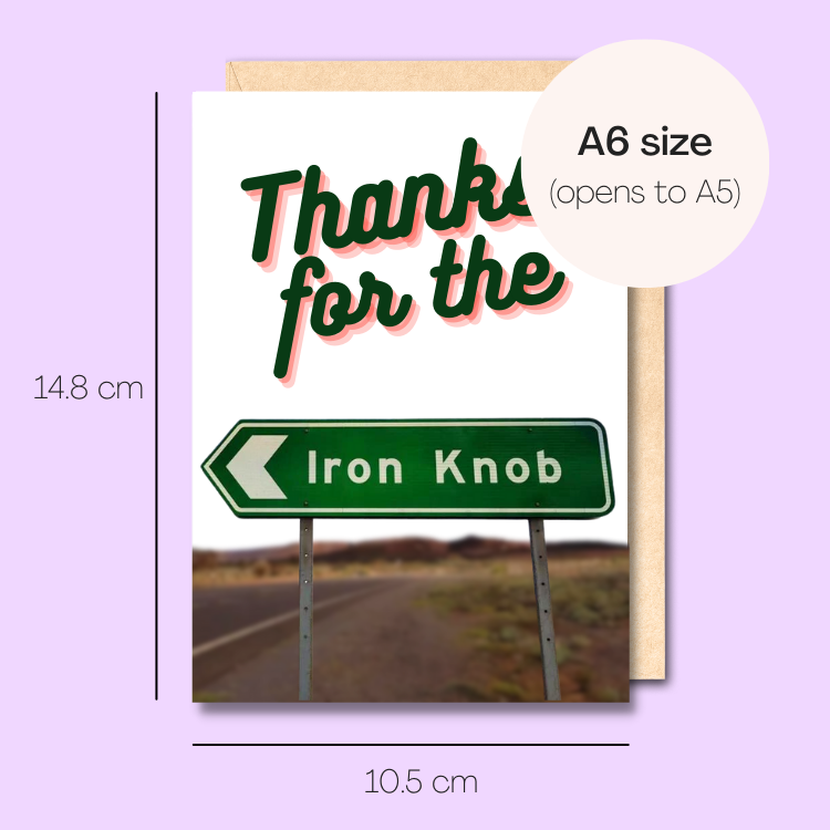 Example showing the size of the card. 14.8cm high x 10.5cm wide