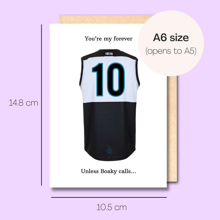 Example showing the size of the card. 14.8cm high x 10.5cm wide