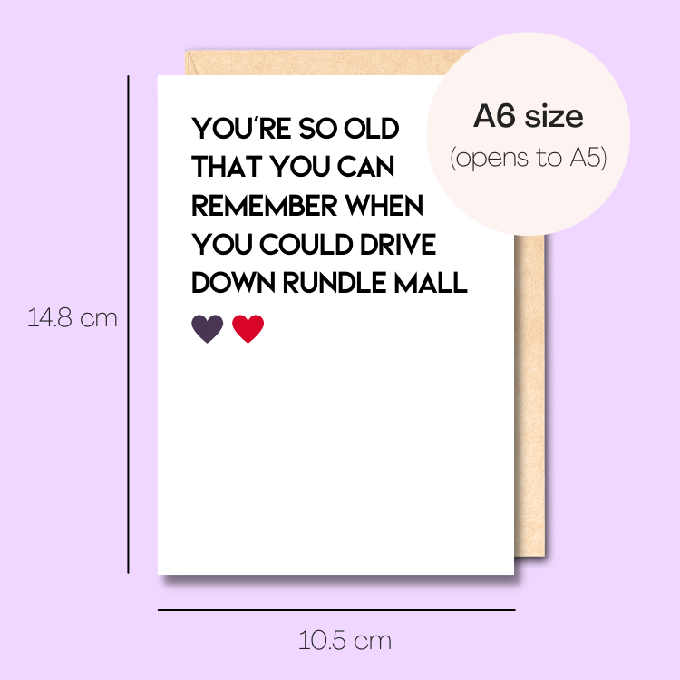 Example showing the size of the card. 14.8cm high x 10.5cm wide