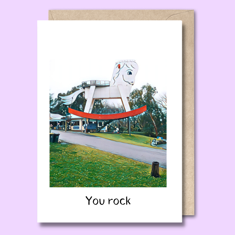 You rock - Big rocking horse greeting card – Unseasoned Greetings