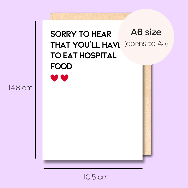 Example showing the size of the card. 14.8cm high x 10.5cm wide
